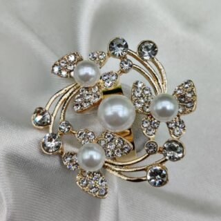1 Piece Imported Exquisite Floral Pearl Ring ? A Symphony of Elegance and Sparkle ?? | Luxurious Design Ring | Adjustable Ring | Ring For Girls & Women