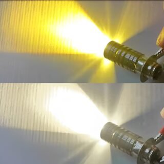 Bike LED Headlight Bulb - Motorcycle Fog light - Super bright With 2 functions whiteyellow