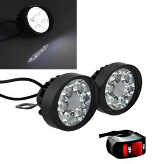 2 led plus button LED Headlight Button Assist Lamp For Motorcycle Motorbike Bike Universal CD70 CG 125 All
