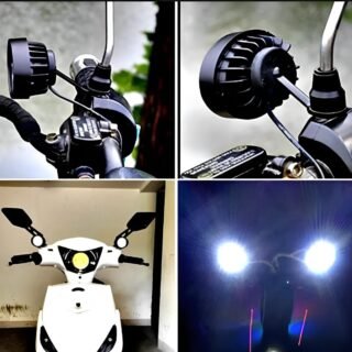 2 led plus button LED Headlight Button Assist Lamp For Motorcycle Motorbike Bike Universal CD70 CG 125 All