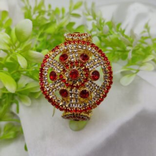 Imported Radiant Crystal Golden Wheel Bracelet ? Adjustable Bracelet ? Best Quality Artificial Bracelet For Girls & Women | Bracelet For Every Occasion?- Random Color