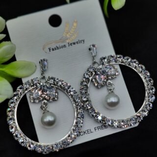 Imported Elegant Earrings? Starburst Pearl,Designs | Best Quality Earrings For Girls & Women | Luxury Look Earrings ( Silver Color )