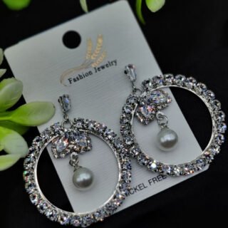 Imported Elegant Earrings? Starburst Pearl,Designs | Best Quality Earrings For Girls & Women | Luxury Look Earrings ( Silver Color )