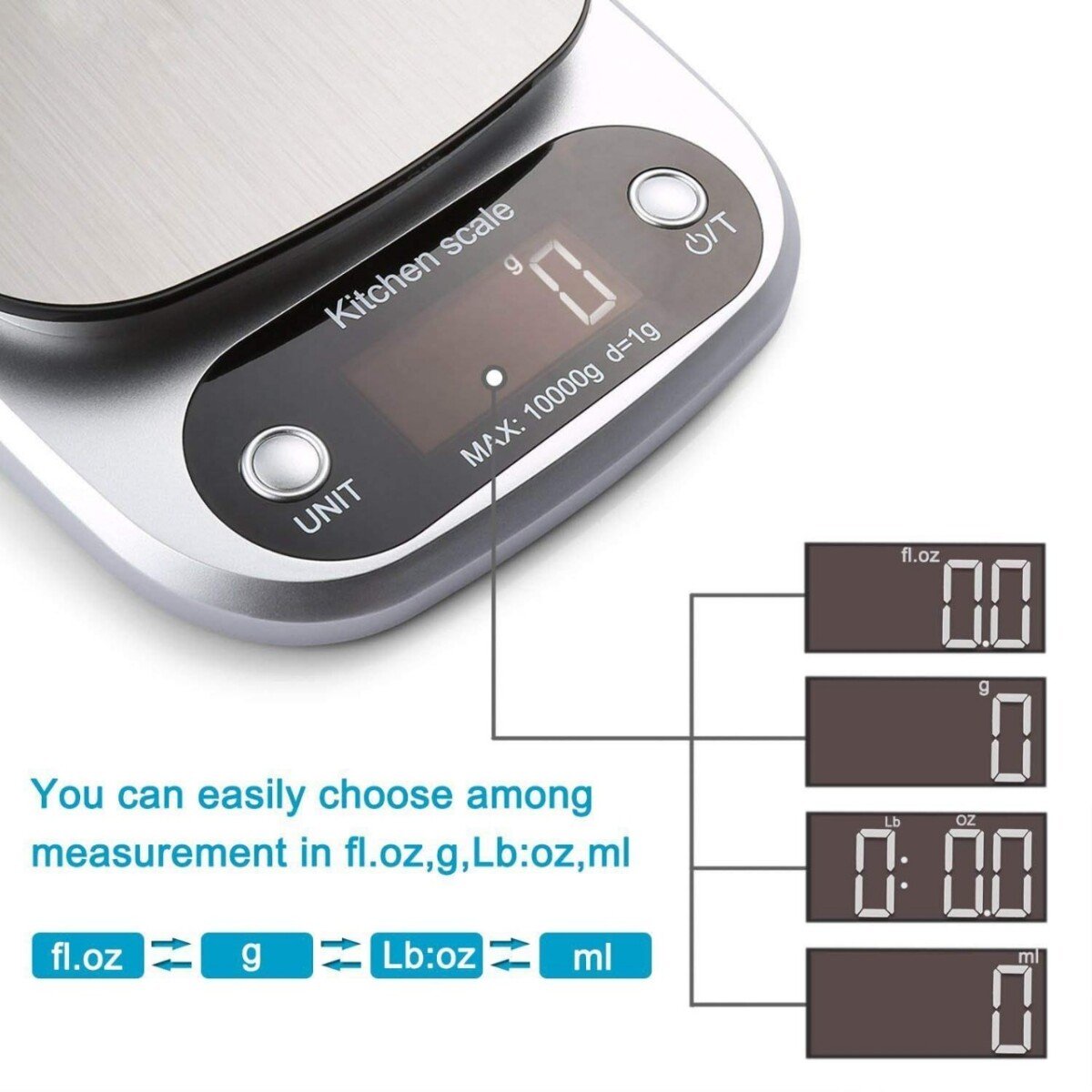 Kitchen Digital Weight Scale Digital Kitchen Scale Digital Weight Machine | Digital Scale with 1 gram to 10000 gram Weight Measurement Plastic Cartflix.pk