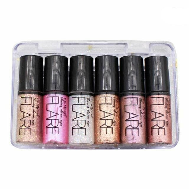 Pack of 6 Mocallure Metallic Shiny Waterproof Glitter Eyeshadow Liquid Eyeliner Random Color