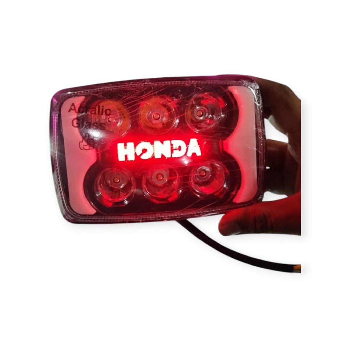 12 Volt LED Headlight Panel with Glowing Monogram Indicators for Motorcycle - Best Quality LED Headlight Panel with Glowing Monogram - 125 CD 70 Headlight - With Box