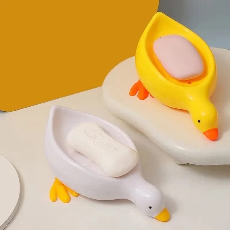 1 Pc Duck Soap Holder, Cute Soap Drying Rack, Kitchen Bathroom Shelf Floor Type Soap Holder, Portable Countertop Soap Organizer, Soap Case for Shower Bathroom Kitchen (random color)
