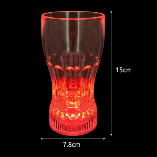 Plastic LED Flashing Cup LED Light up Beer Cup Water Hanging Glass Cup for Wedding Party - 1pc Plastic LED Lighting Bulb - Decor LED Glowing Plastic Cups Fashing Drink Luminous Lights Cup - 250ml With Box