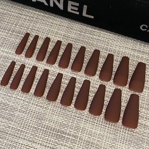 24 Pcs Matte Perfection OTWOO Brown Nail Polish for a Luxe Look | Best Nails for women