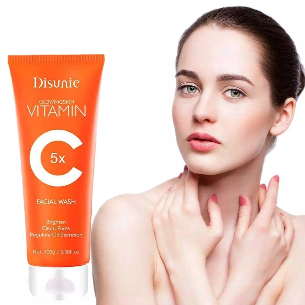 Disunie Vc Facial Wash Cleanser Oil Control Anti-acne Glowing Collagen Deep Clean | Disunie Glowing Skin Vitamin C Facial Wash | 100 Gram