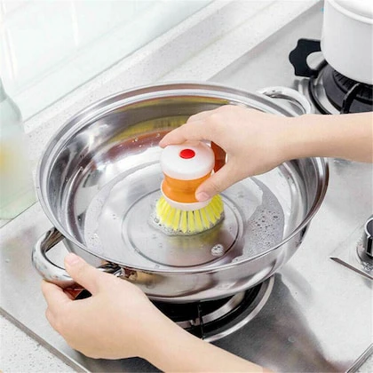 Mini Kitchen Liquid Dish Cleaning Brush | Scrubber Tool Oil-Resistant Scrubbing Sponge Remove Stains Random color