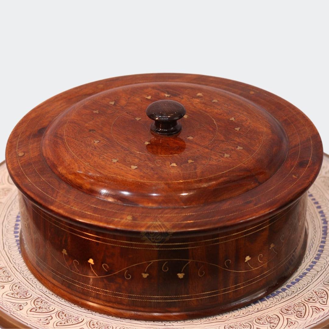 Wooden Hot Pot With Barance Work RotiDan Hot and Pot Beautiful wooden made Cartflix.pk