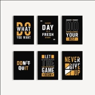 set of 6 sticky wooden frames for home office wall decore / sticky phototiles