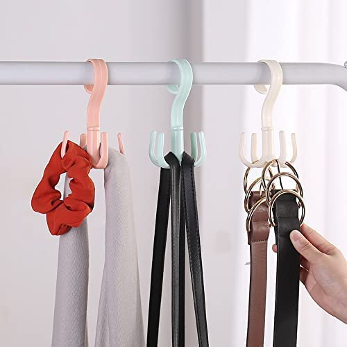 (1 piece) Multi-Purpose Hook Four-Claw Rotatable Coat Hooks Hanging Powerful Storage Rack House Kitchen Pot Pan Hanger Scarf Hanger (random color)