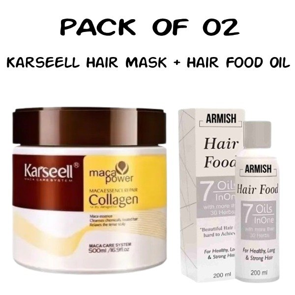 Pack Of 2 Items | Karseell Hair Mask &amp  500ml ; Hair Food Oil 200ml