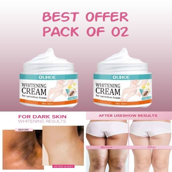 Pack Of 2 | Sensitive Area Whitening Cream for Private Parts, Underarms, Inner Thighs, and Dark Spot Lightening -30ml