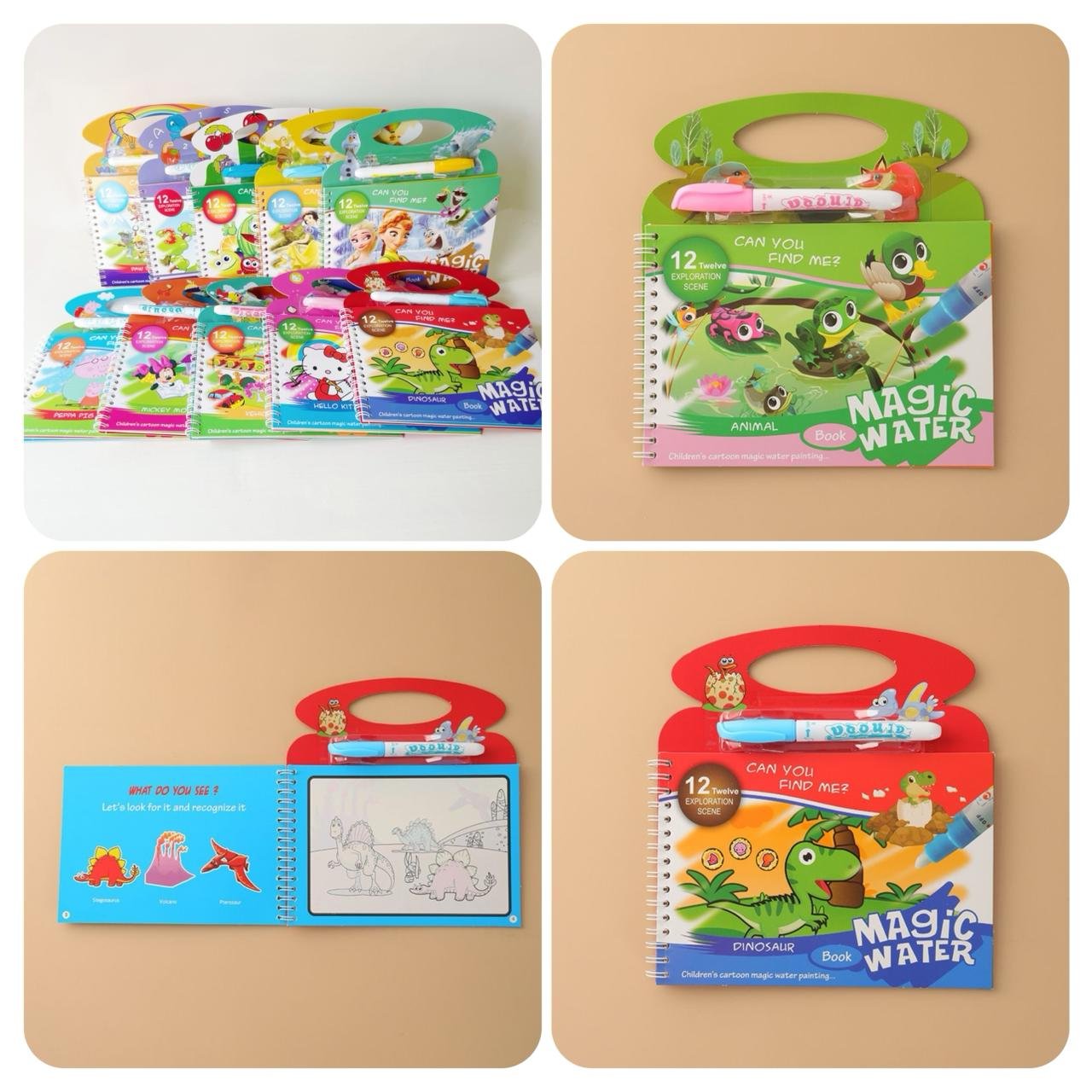 New Magic Water Book Painting Drawing Coloring Board Book Magic Water Pen (random book )