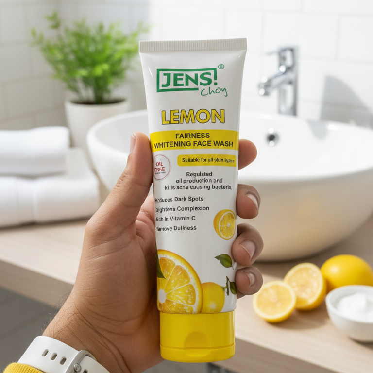 Jens Choy Lemon Fairness Whitening Face Wash Premium Quality Smooth Texture Gentle Formula Comfortable Use - 100g