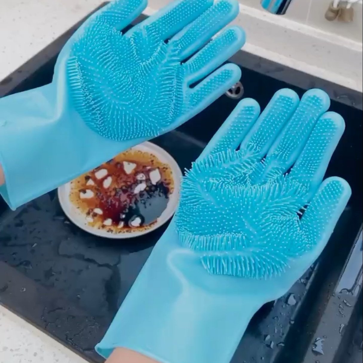 Silicone Dishwashing Gloves Durable Quality Comfortable Grip Reliable Performance Easy Cleaning (Random Colors)
