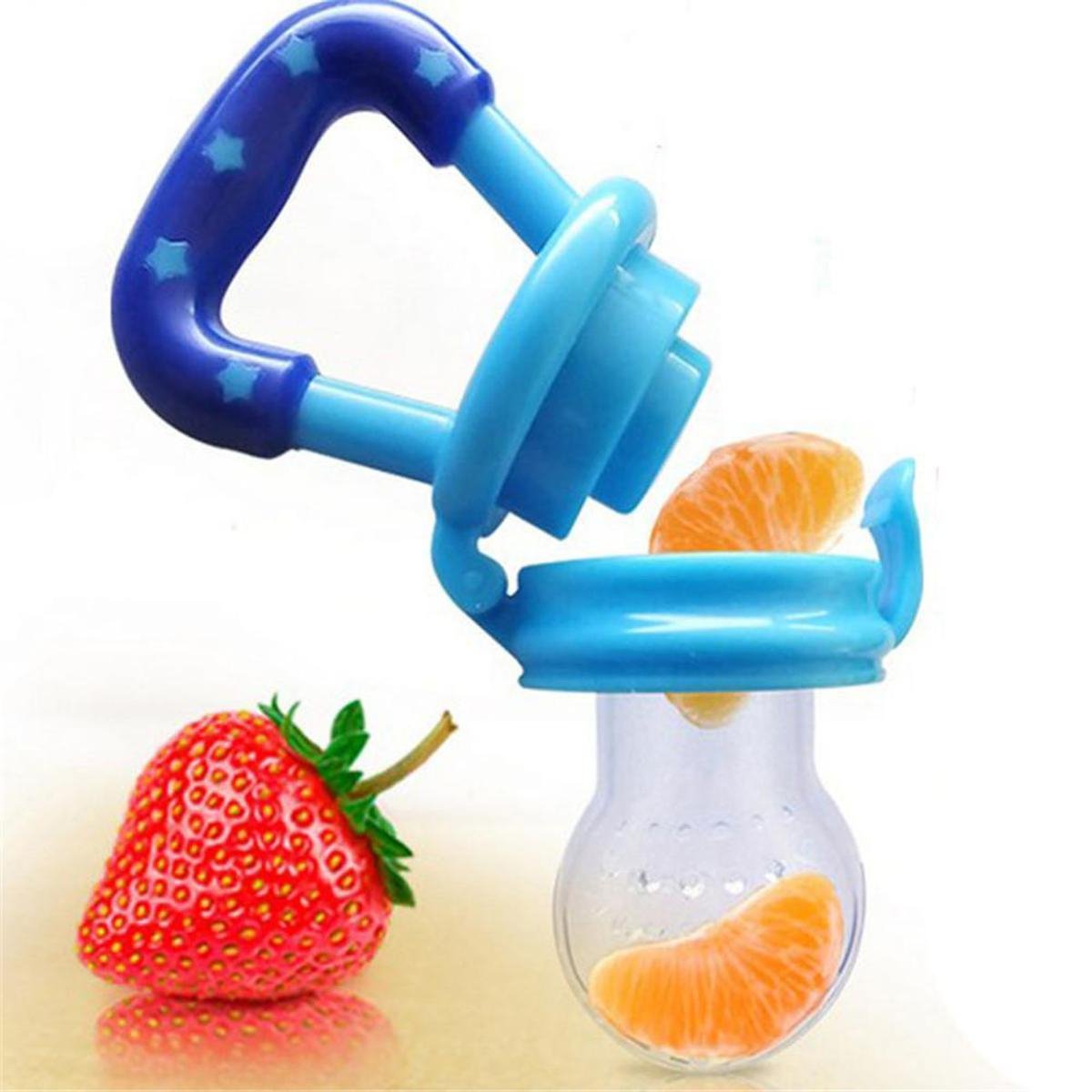 Food Pacifier + Feeder Spoon/ Fresh Fruit Food Baby , Feeding Safe Fruit Feeder , (random color) Cartflix.pk