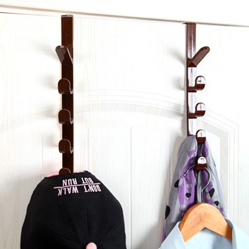 5 Level Over Door Hook for Hanging Coat Hangers, Hats, Purses, Backpacks, Purses, Jackets and Other Items. (1 Piece) / Over The Door Hanger Hook Clothes Storage Holder Multipurpose Towel Hanging Rack ( Plastic) Cartflix.pk