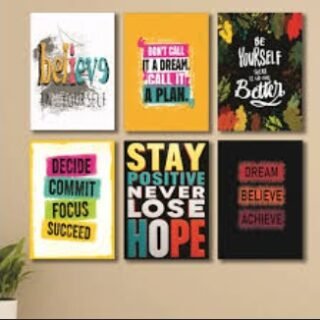 set of 6  sticky wooden frames for home office wall decore / sticky phototiles