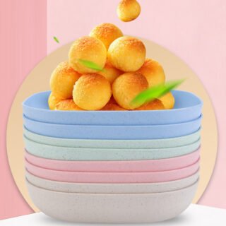 Plate set pack of 10 | Plastic Spit Bone Dish Plates Plates Set With Holder (Random Colours)