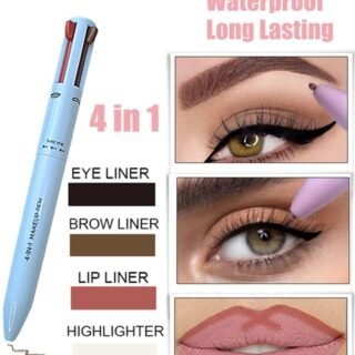 4 in 1 Waterproof Makeup Pen Eyebrow Pencil Long Lasting Easy Lip Color Liner Highlight Lying Silkworm Eyeliner Pen Makeup Tools (Random Color) Cartflix.pk