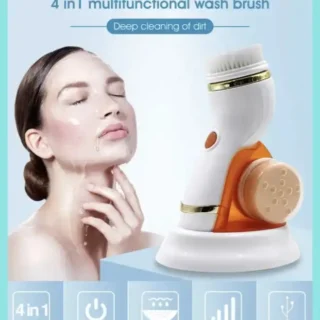 Cnaier 4 in 1 Electric Cleanser | Facial Cleansing Brush Massager - Face Brush Set | Electric Rotating Face Scrubber for Deep Cleaning Exfoliating Blackhead Removing AE-8286