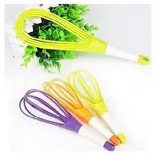 2-in-1 Twist Silicone Whisk Multifunction Egg Beater Foldable Milk and Egg Blender Balloon Flat Whisk