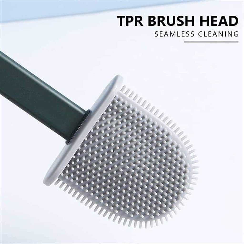 Toilet Brush Silicone Brush Toilet with Quick Drying Holder (Random Color) Cartflix.pk
