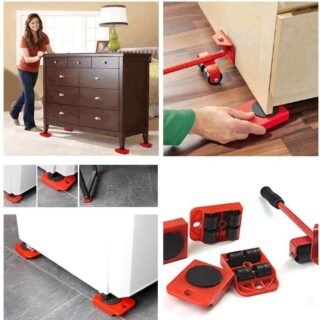 (5 in 1) Heavy Furniture Moving Tool Transport Lifter Shifter Moving Kit Slider Remover Rolling Wheel Corner Mover Set Cartflix.pk