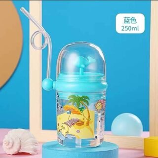 Children Whale Spray Cup Sippy Bottle Cartoon Baby with Sippy Kettle Outdoor Portable Children's Cup (Random Color) Cartflix.pk