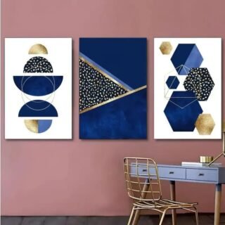Set Of 3 Sticky Wooden Canvas Frames For Wall Decore Aesthatic Art / Sticky Phototiles For Room Wall Decoration Cartflix.pk