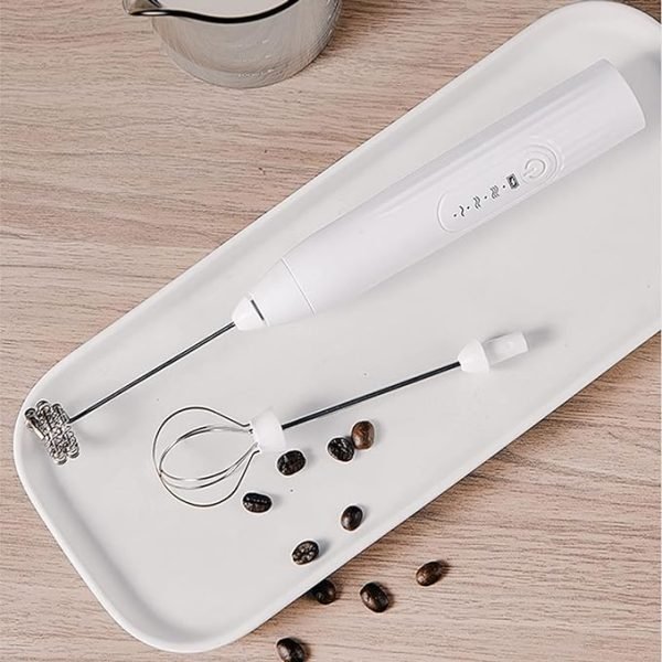 2 in 1 Electric Milk Frother Whisk Egg Beater USB Rechargeable Coffee Blender Household Milk Shaker Mixer Foamer Food Blender (random color) Cartflix.pk