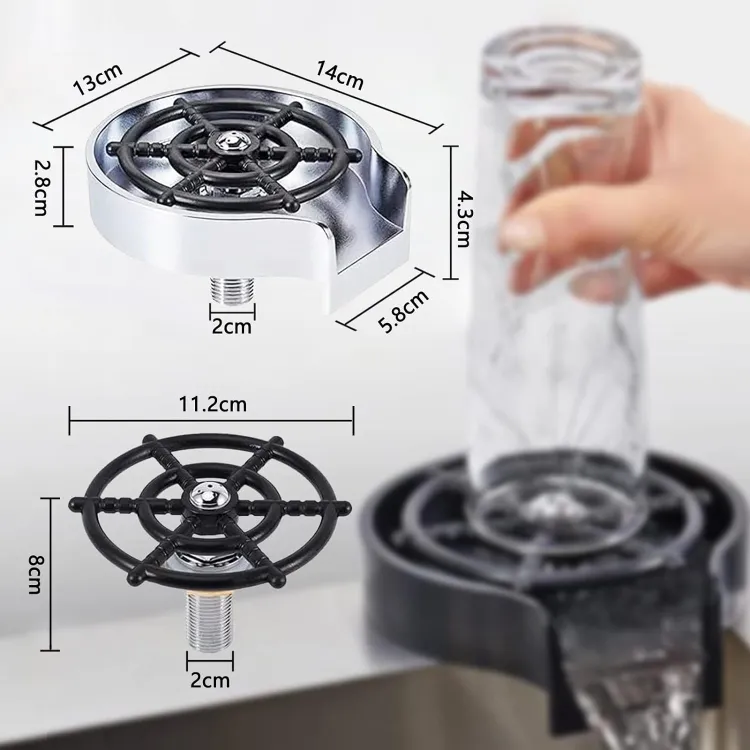 Glass washer - Glass washer for kitchen - Glass Rinser Cup Bottle Washer Cleaner for Kitchen Sinks, Kitchen Sink Accessories Attachment Stainless Cartflix.pk
