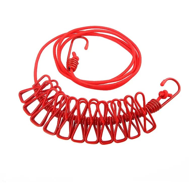 Clip&Hang 185CM Portable Clothesline With (12) Clip - Elastic, Windproof & Eco-Friendly for Travel & Home Use Cartflix.pk