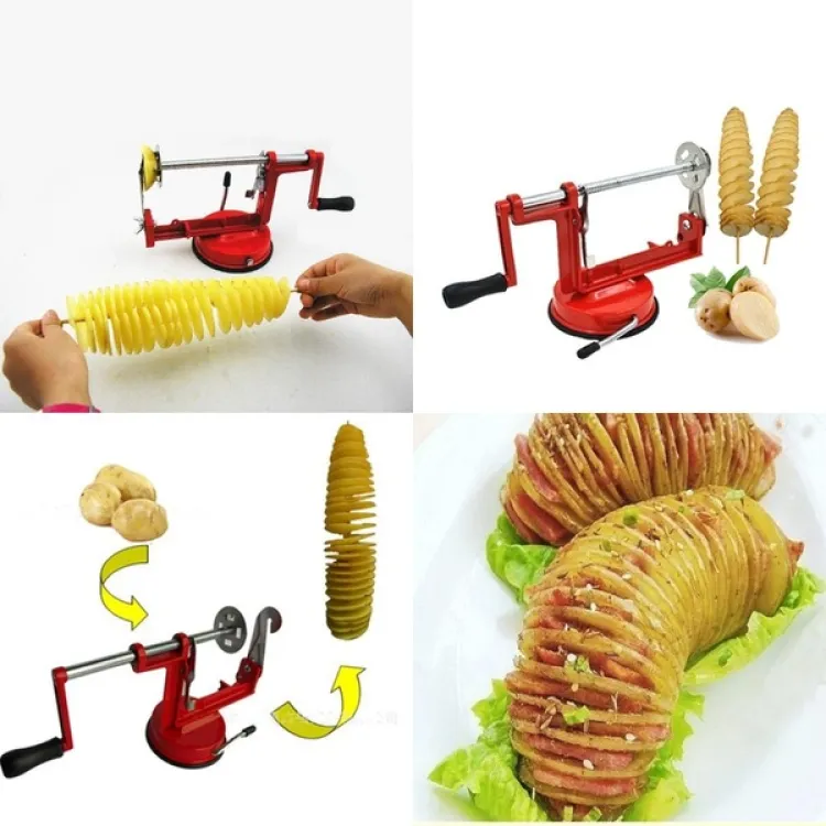 Potato Chips Maker, Manual spiral potato chips twister slicer cutter tornado twist machine