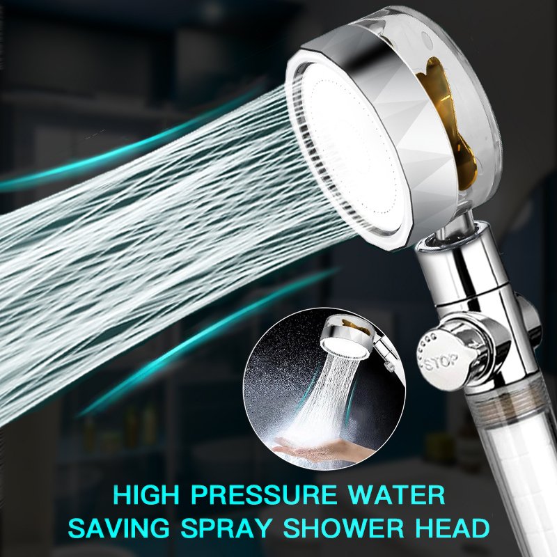Pressurized Shower Head Turbine Shower Accessories One Piece Water Stop(random color) Cartflix.pk