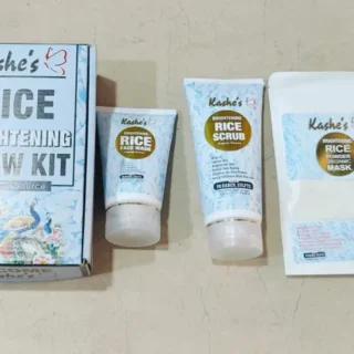 Kashe's Rice Extract Bright Glow Kit ( Rice Face Wash + Rice Scrub + Rice Mask ) Cartflix.pk
