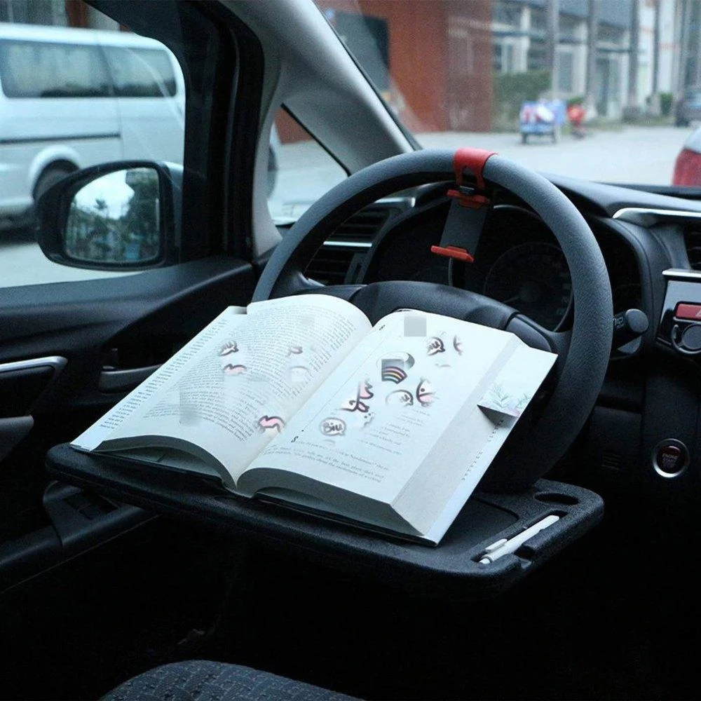 Portable Car Steering Wheel Tray -Multi functional Wheel Desk for Laptop Notebook and Food Steering Wheel Tray Cartflix.pk