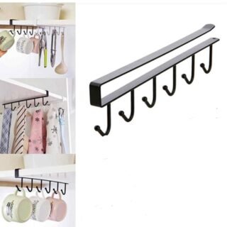 10 hooks Mug Cups Wine Glasses Storage Hooks Kitchen Utensil Ties Belt and Scarf Organizer Hanging Hook Rack Holder Under Cabinet Closet (random color ) Cartflix.pk