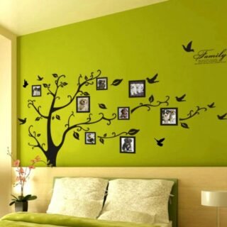 Large 200x250Cm / 79x99in Black 3D DIY Photo Tree PVC Wall Decals Adhesive Family Wall Stickers Mural Art Home Decor