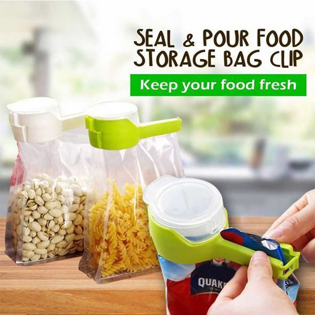 1 Bag Clips For Food,Bag Clips With Cap ,,Kitchen Food Storage and Organization Moisture Sealing Clamp( random color) Cartflix.pk