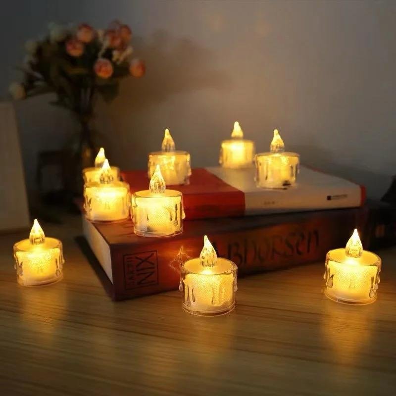 Pack of 12 Warm White Flameless Led Tealight Candle Decorative Battery Operated Tea Lights Cartflix.pk