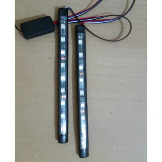 2Pcs RGB 17cm Silicon Flexible 9-LED Strip DRL Daytime Multicolor Light | SMD LED Fancy Light RGB For Car Bumper And Bikes Cartflix.pk