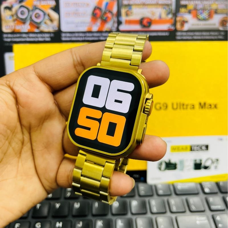 C9 Ultra Max Gold Edition Color Smartwatch 21 Inch Screen With Hryfine App