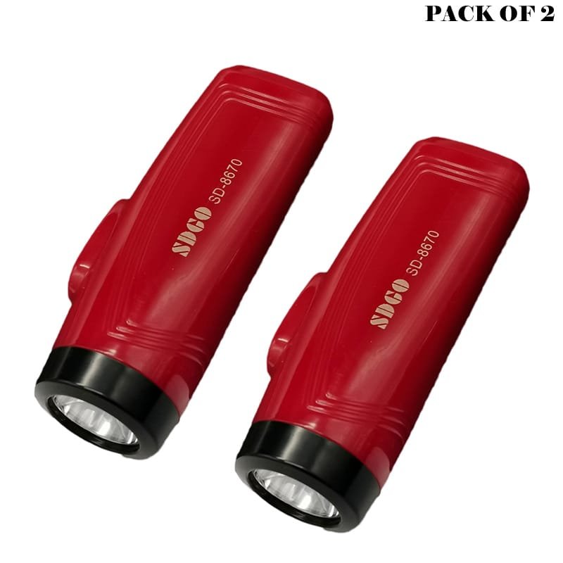 Pack Of 2 Multifunction Portable Super Bright USB Rechargeable Flashlights SD-8670 Cartflix.pk