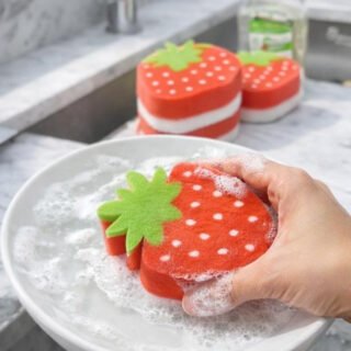 WUWA Stravits Fruit Sponges Providing Creative Design Attractive Look Durable Quality Comfortable Use (Random Design)