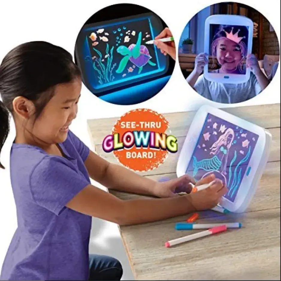 Magic Pad Create Art That GLOWS Light Up LED Board Draw For Sketch Create Doodle Write Learning Tablet Cartflix.pk